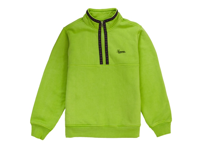 Supreme Overdyed Half Zip Sweatshirt Lime