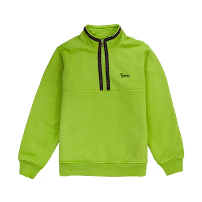Supreme Overdyed Half Zip Sweatshirt Lime