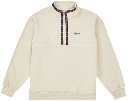 Supreme Overdyed Half Zip Sweatshirt Natural Buy Supreme Overdyed Half Zip Sweatshirt Natural