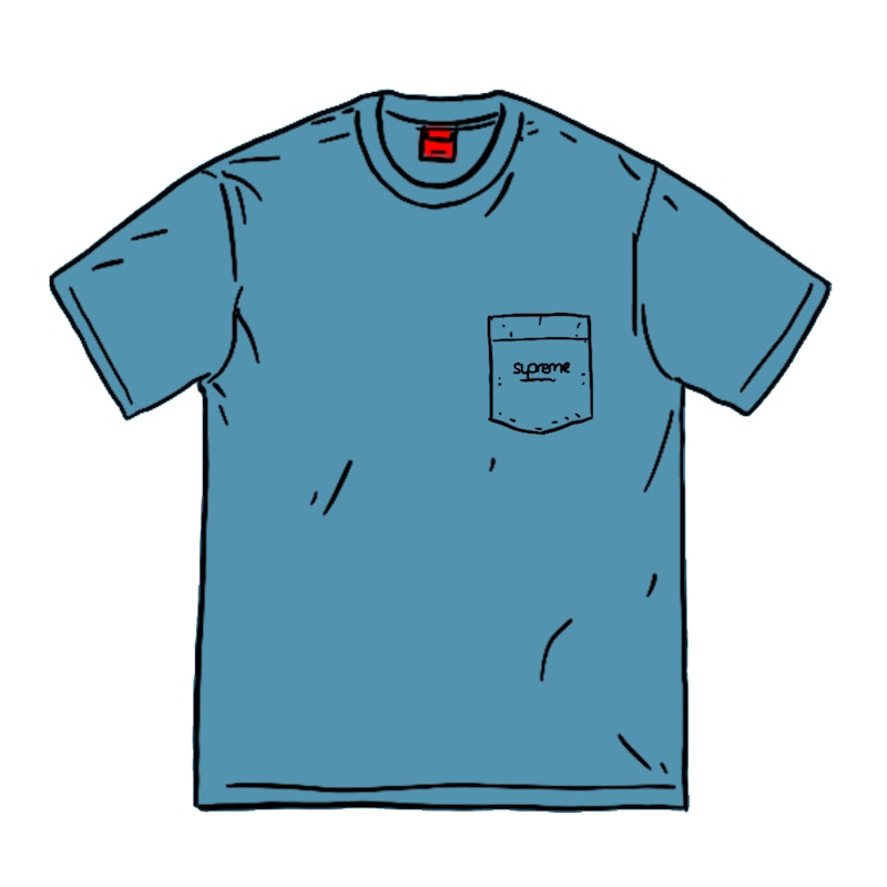 Buy シュプリーム オーバーダイ ポケットTシャツ (SS20) 濃紺
