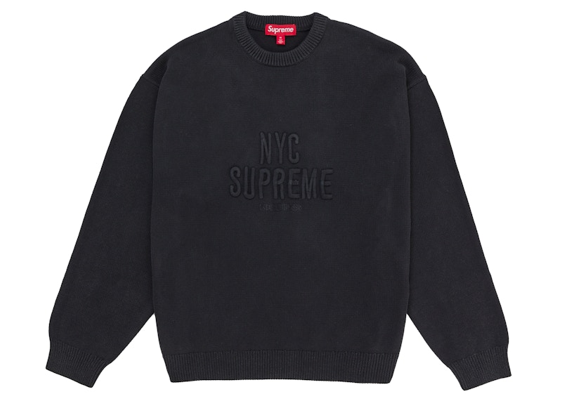 Supreme Overdyed Raised Sweater Black