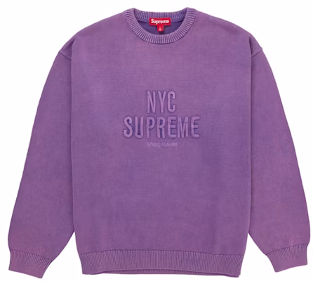 Supreme Overdyed Raised Sweater Purple Buy Supreme Overdyed Raised Sweater Purple
