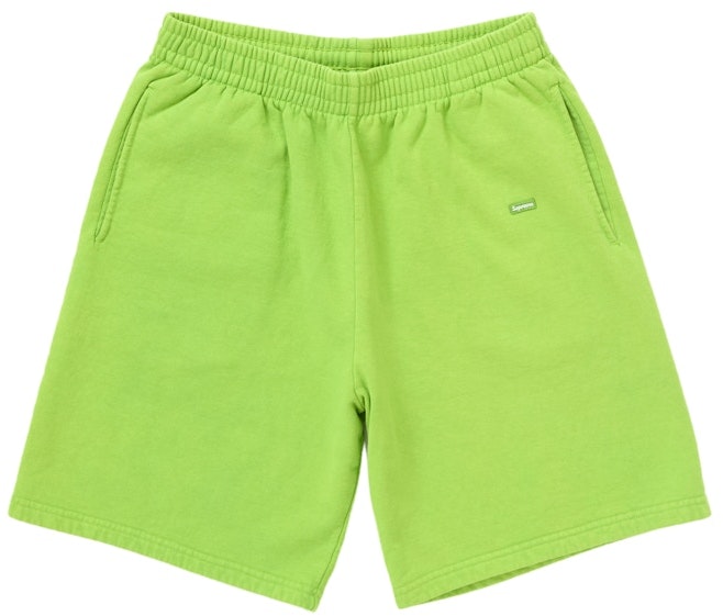 supreme-overdyed-small-box-sweatshort-lime