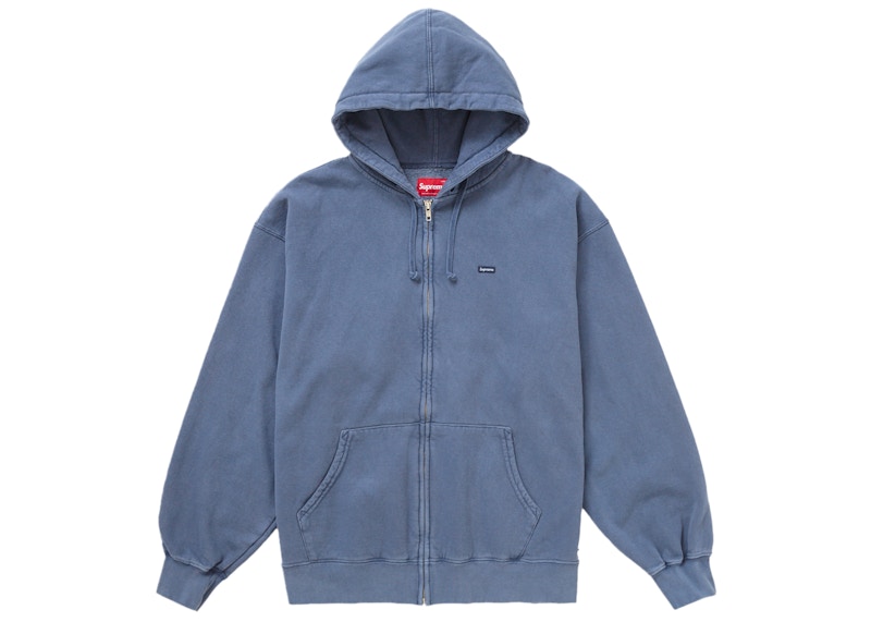 Supreme Overdyed Small Box Zip-Up Hooded Sweatshirt Dark Slate