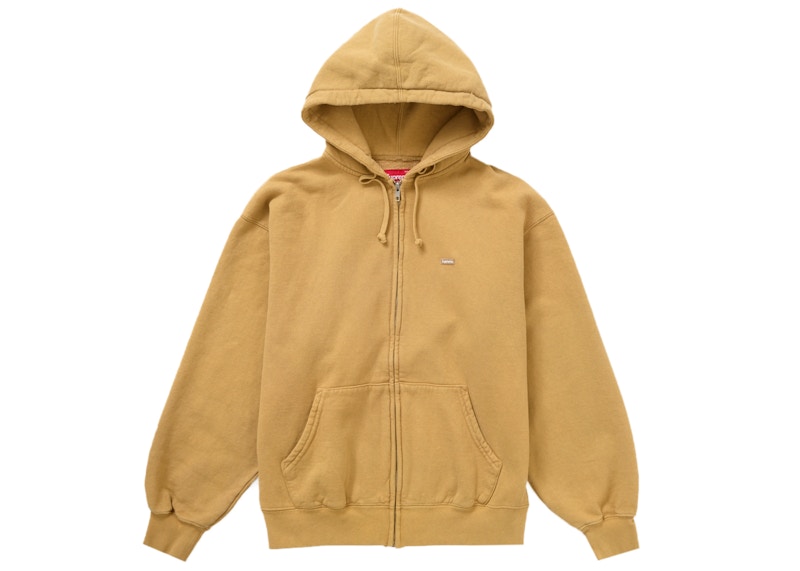 Supreme Overdyed Small Box Zip-Up Hooded Sweatshirt Sand