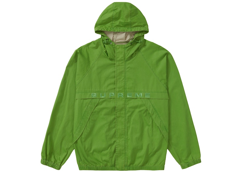 Buy Supreme Overdyed Twill Hooded Jacket Bright Green - Novelship