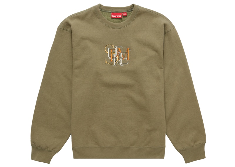 Buy Supreme Small Box Crewneck (FW23) Heather Olive - Novelship