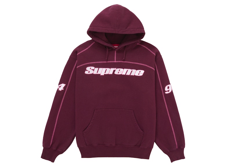 Supreme Overlock Hooded Sweatshirt Burgundy