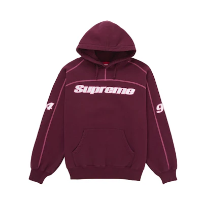 Supreme Overlock Hooded Sweatshirt Burgundy