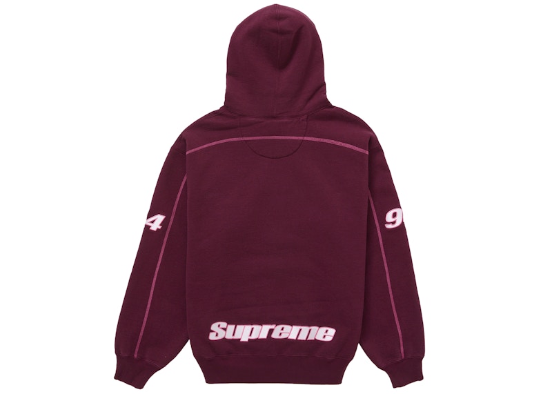 Supreme Overlock Hooded Sweatshirt Burgundy 圖 2