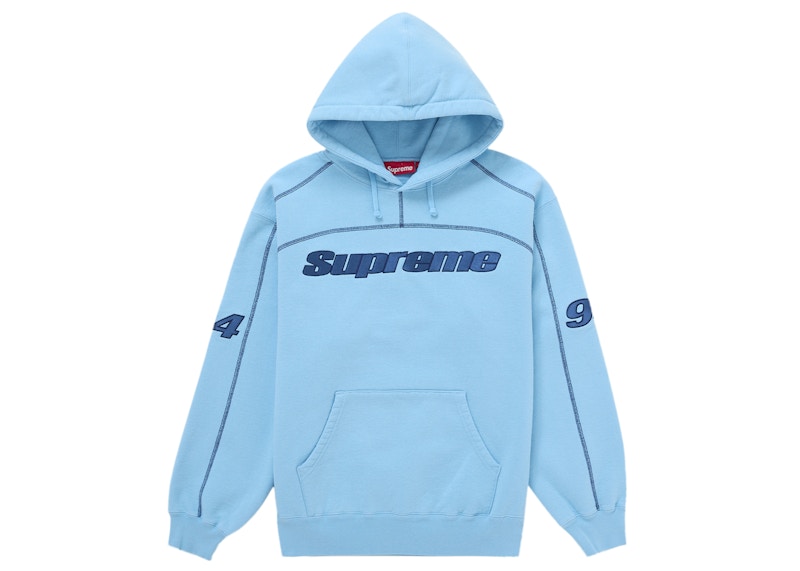 Supreme Overlock Hooded Sweatshirt Light Blue