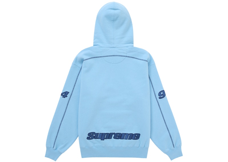 Supreme Overlock Hooded Sweatshirt Light Blue 圖 2