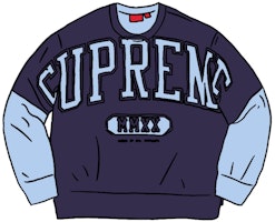 Supreme Overprint Crewneck Ice Blue Supreme Overprint Crewneck Ice Blue