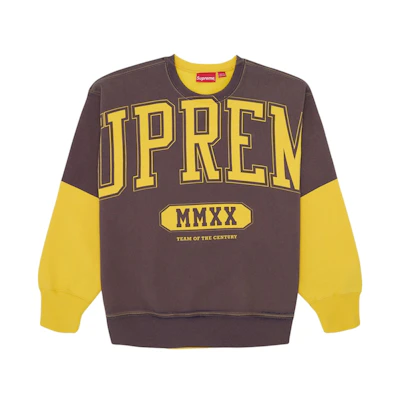 Supreme Overprint Crewneck Yellow