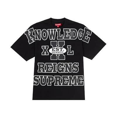 Supreme Overprint Knowledge S/S Top Black