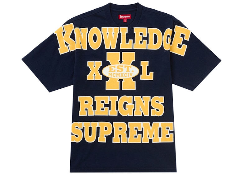 Supreme Overprint Knowledge S/S Top Navy