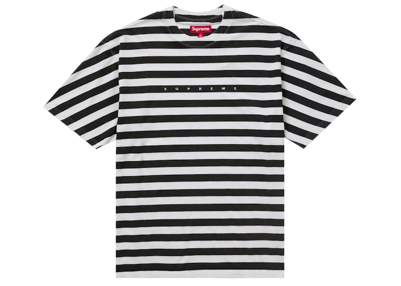 Supreme Overprint Stripe S/S Top Black