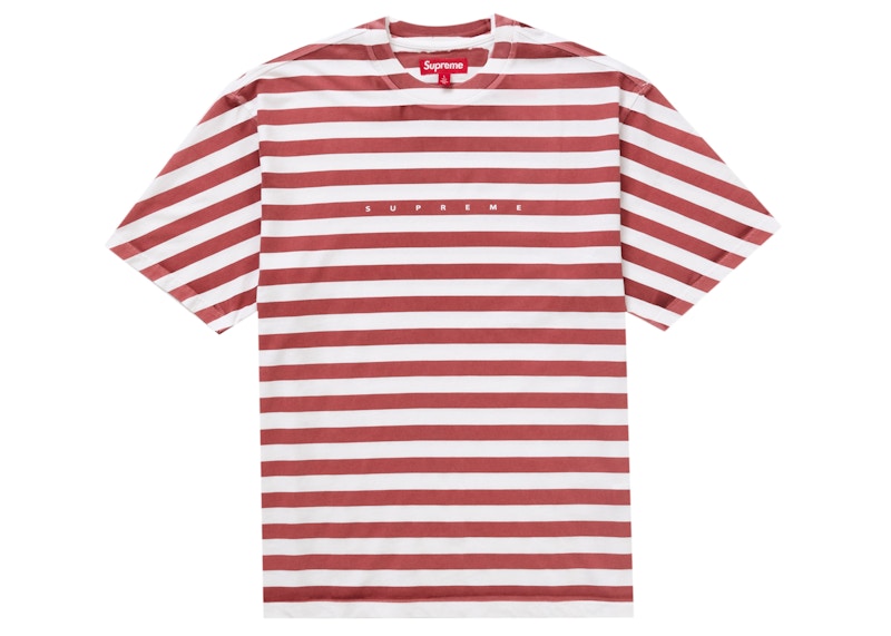 Supreme Overprint Stripe S/S Top Red