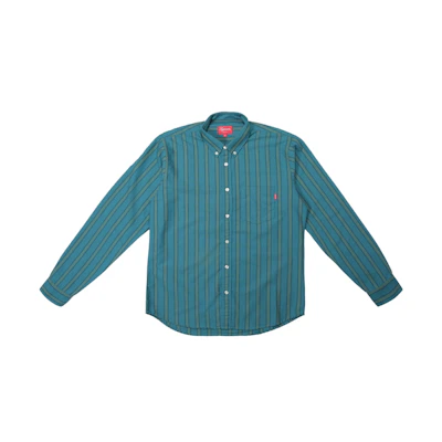 Supreme Oxford Shirt FW18 Teal Stripe