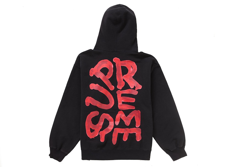 Supreme Paint Hooded Sweatshirt Black