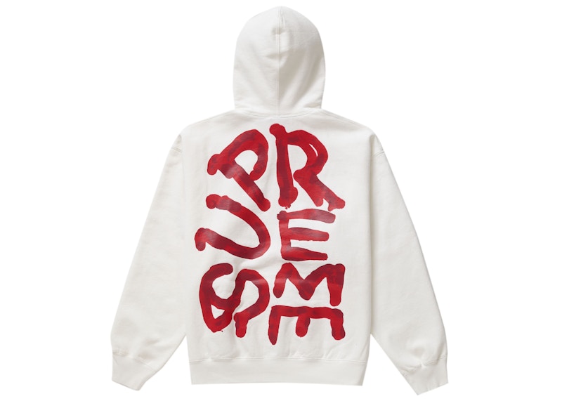 Supreme Paint Hooded Sweatshirt White