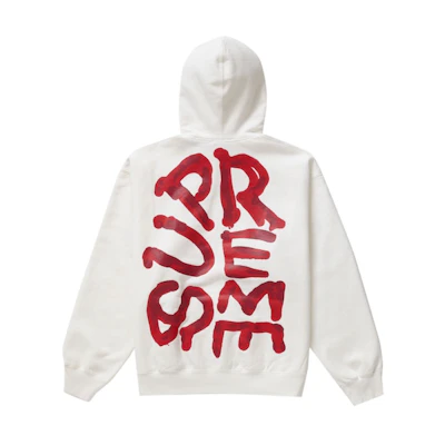 Supreme Paint Hooded Sweatshirt White