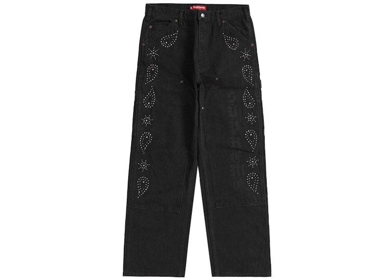 Supreme Paisley Studded Double Knee Painter Pant Black