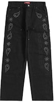 Supreme Paisley Studded Double Knee Painter Pant Black Supreme Paisley Studded Double Knee Painter Pant Black