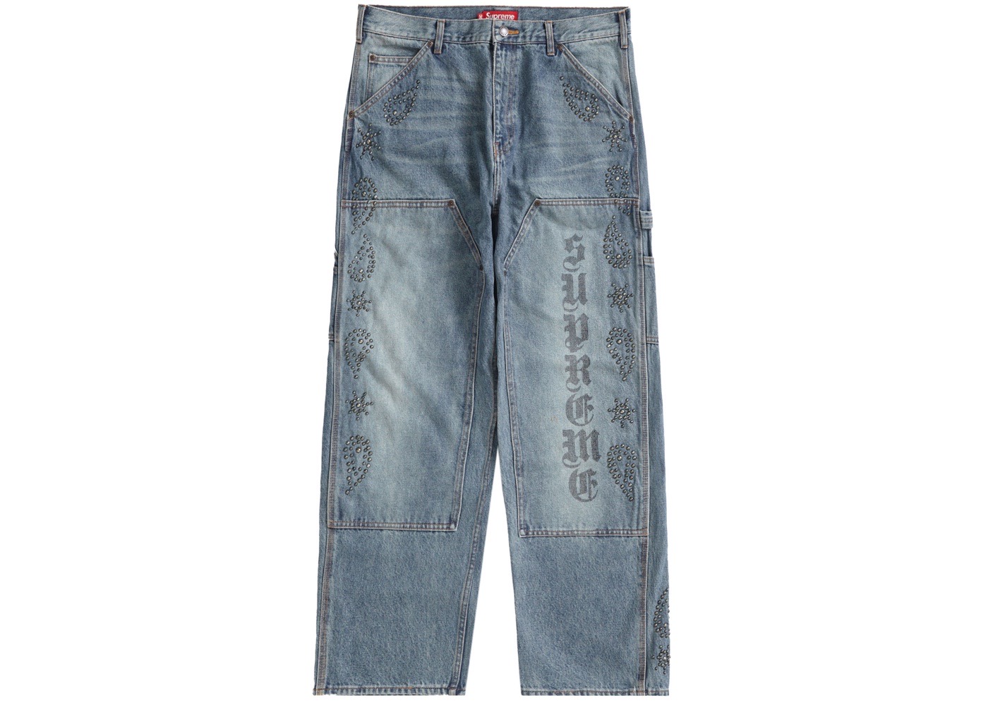 Buy Supreme Paisley Studded Double Knee Painter Pant Washed Blue 