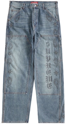 Supreme Paisley Studded Double Knee Painter Pant Washed Blue ...