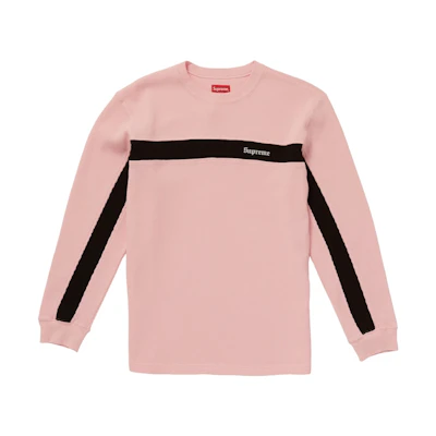 Supreme Panel Stripe Waffle Thermal Pink
