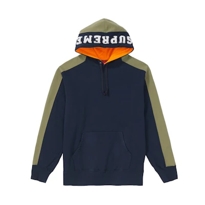 Supreme Paneled Hooded Sweatshirt Navy