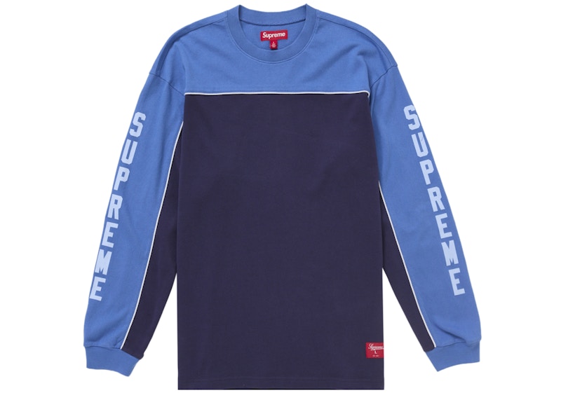 Supreme Paneled Piping L/S Top Navy