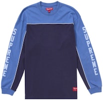 Supreme Paneled Piping L/S Top Navy Supreme Paneled Piping L/S Top Navy