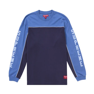 Supreme Paneled Piping L/S Top Navy