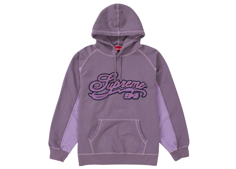 Supreme Paneled Script Hooded Sweatshirt Dusty Purple