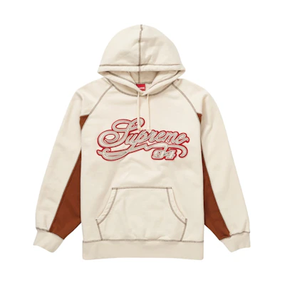Supreme Paneled Script Hooded Sweatshirt Natural