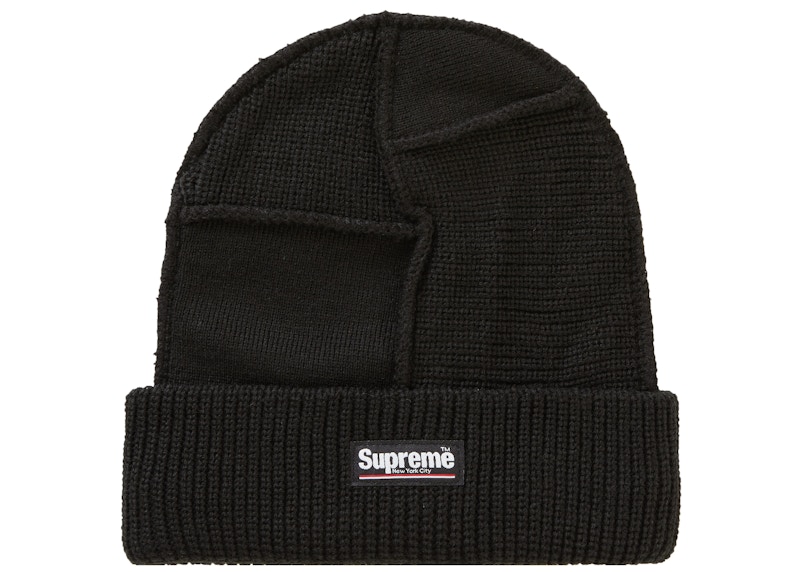 Buy Supreme Gorro Negro con Paneles y Costura