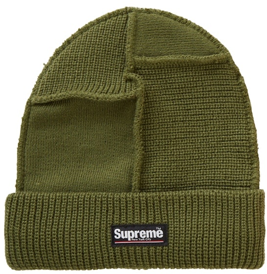 supreme-paneled-seam-beanie-olive
