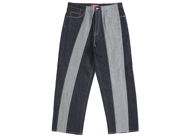 Supreme Paneled Stripe Baggy Jean Rigid Indigo