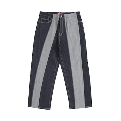 Supreme Paneled Stripe Baggy Jean Rigid Indigo