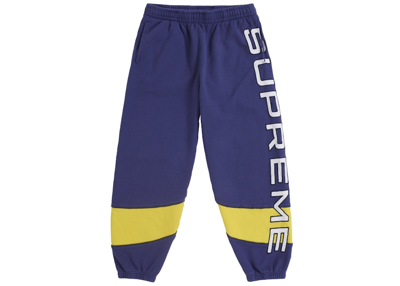 Buy Supreme Pantalón Deportivo Panelado Azul Desgastado