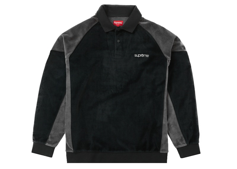 Supreme Bleached Velour L/S Polo Supreme Bleached Velour L S Polo