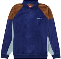 Supreme Paneled Velour L/S Polo Dark Royal Supreme Paneled Velour L/S Polo Dark Royal