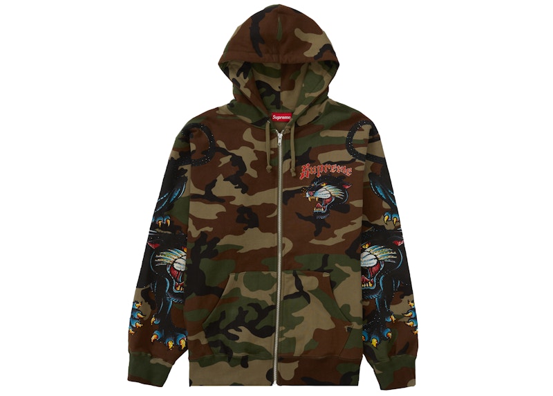 Supreme Panther Zip Up Hooded Sweatshirt Woodland Camo 圖 2