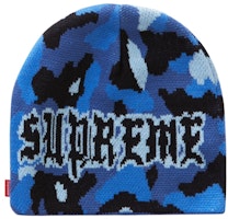 Supreme Paris Camo Beanie Blue Camo