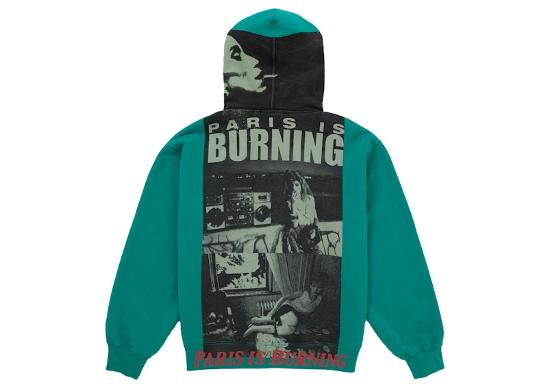 Buy Supreme Paris Is Burning Zip Up Hooded Sweatshirt Green
