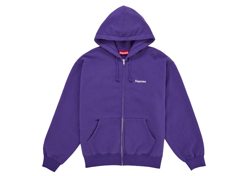 Order Supreme Paris Is Burning Zip Up Hooded Sweatshirt Purple