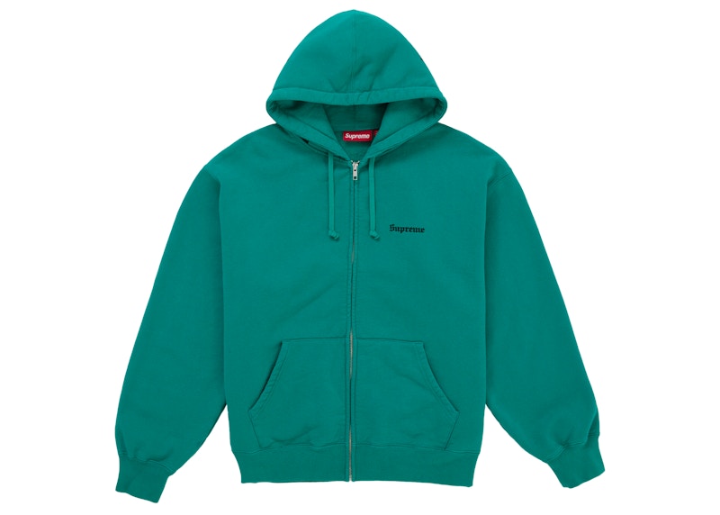 Order Supreme Paris Is Burning Zip Up Hooded Sweatshirt Green