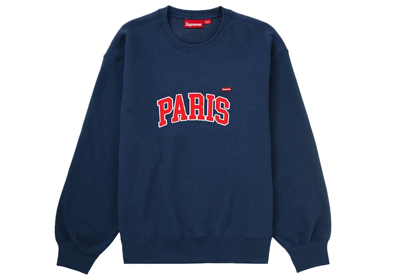 Supreme Paris Shop Small Box Crewneck Navy